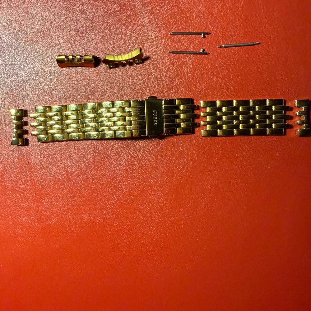 Guess Gold Tone Men's Metal Watch Band Bracelet
